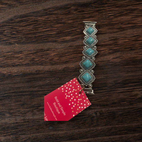 Watch Band turquoise and silver