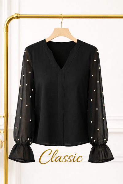 Classic Pearl Sleeve Blouse