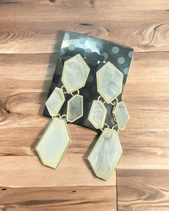 Gold and acrylic earrings