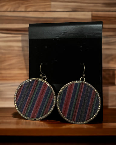 Round multi color with sparkle edge earrings