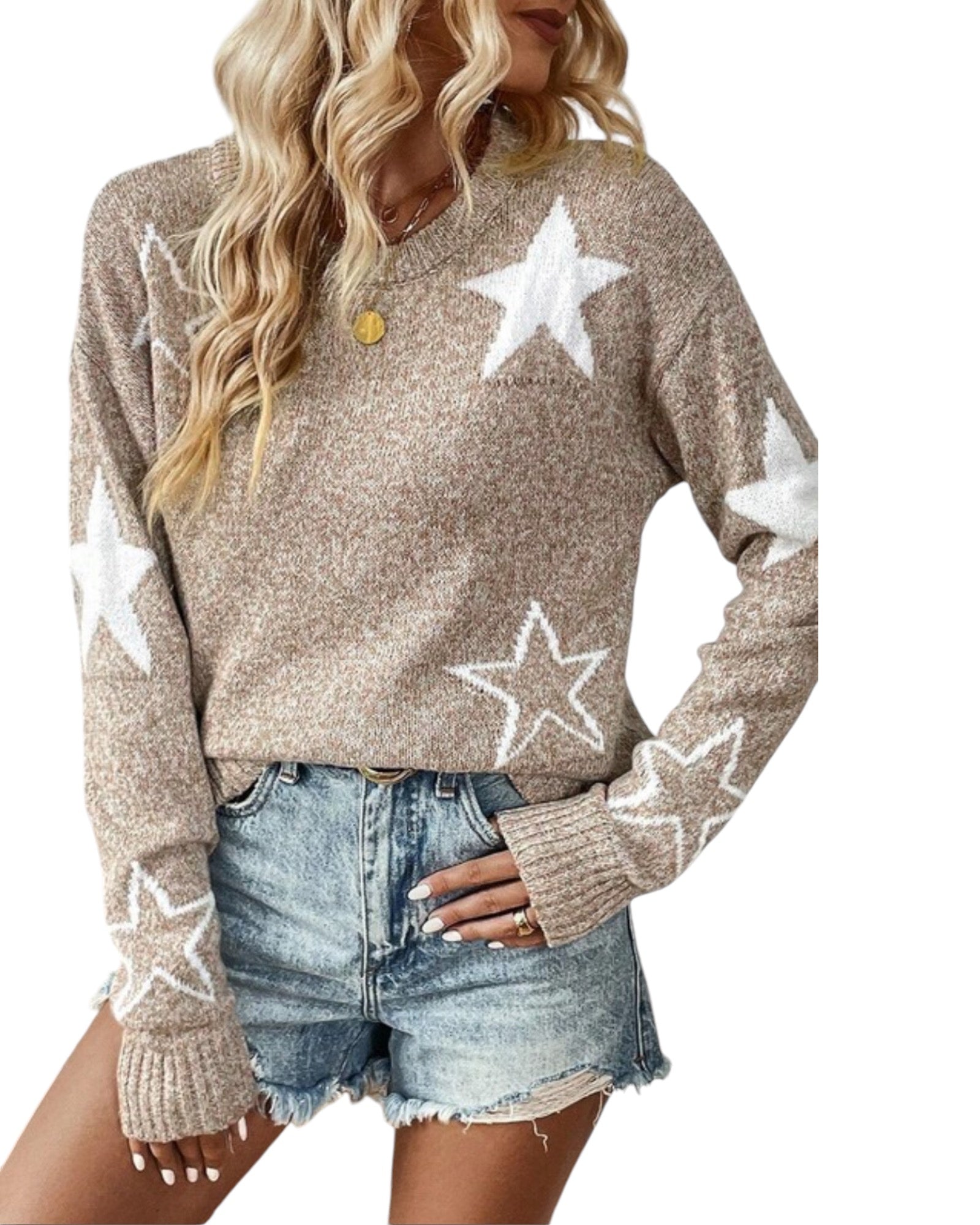 Beige Star Sweater