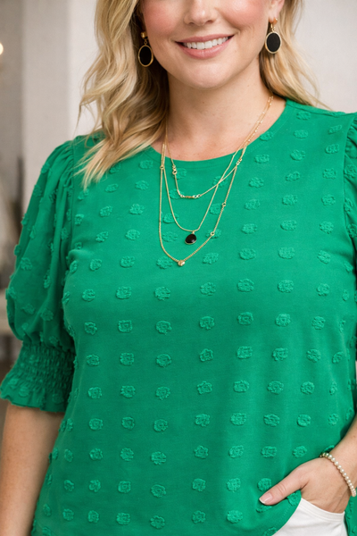 Effortlessly Chic Emerald Statement Top