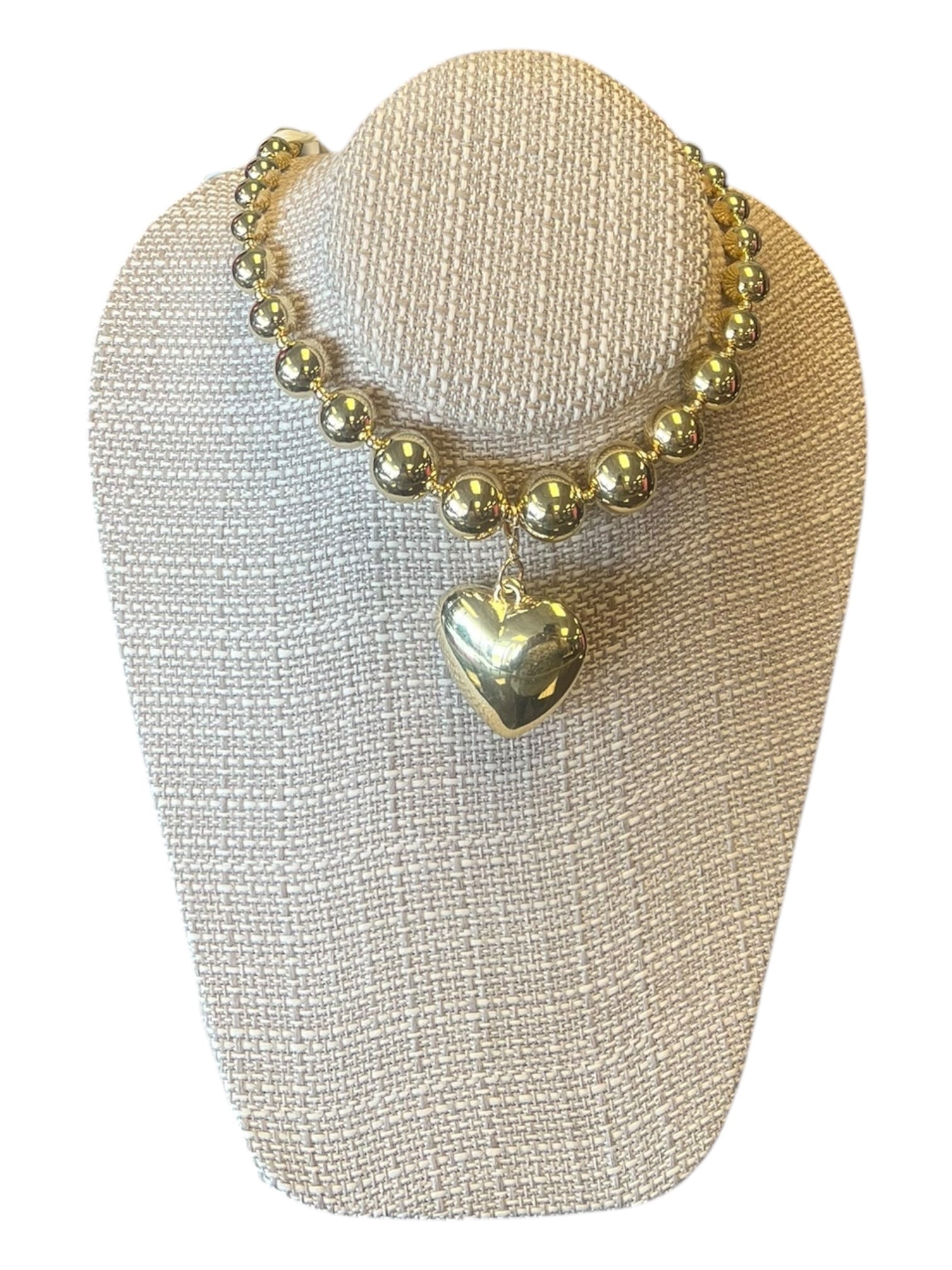 Fashion  Gold bead  heart Necklace