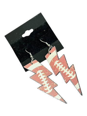 Football lightning earrings