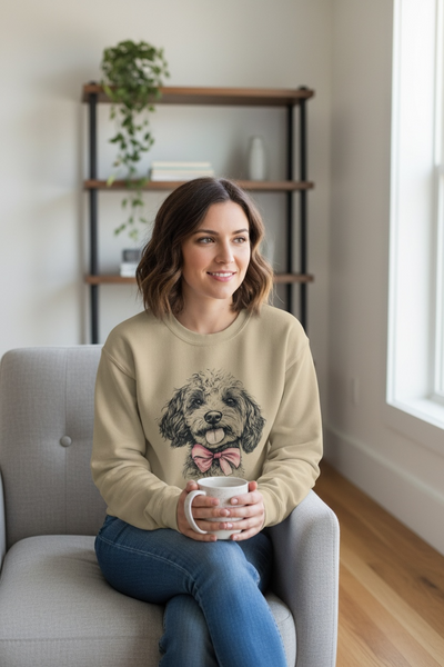 Super cute Dog with bow graphic Sweatshirt