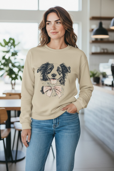 Super cute Dog with bow graphic Sweatshirt