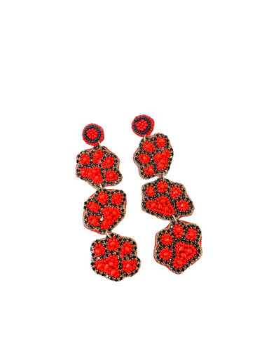 Game day paw earrings