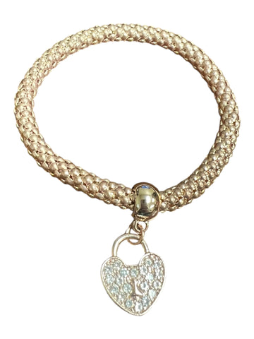Gold Mesh Bracelet w/heart