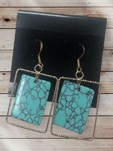 Gold and turquoise earrings