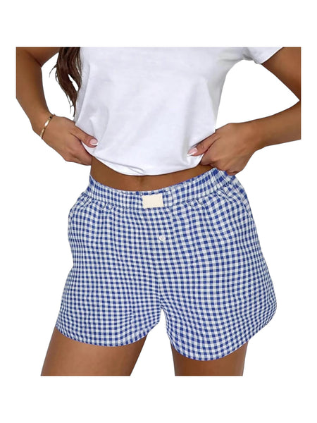 Checkered Print Casual Shorts