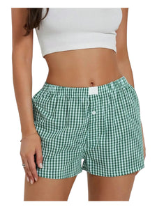 Checkered Print Casual Shorts
