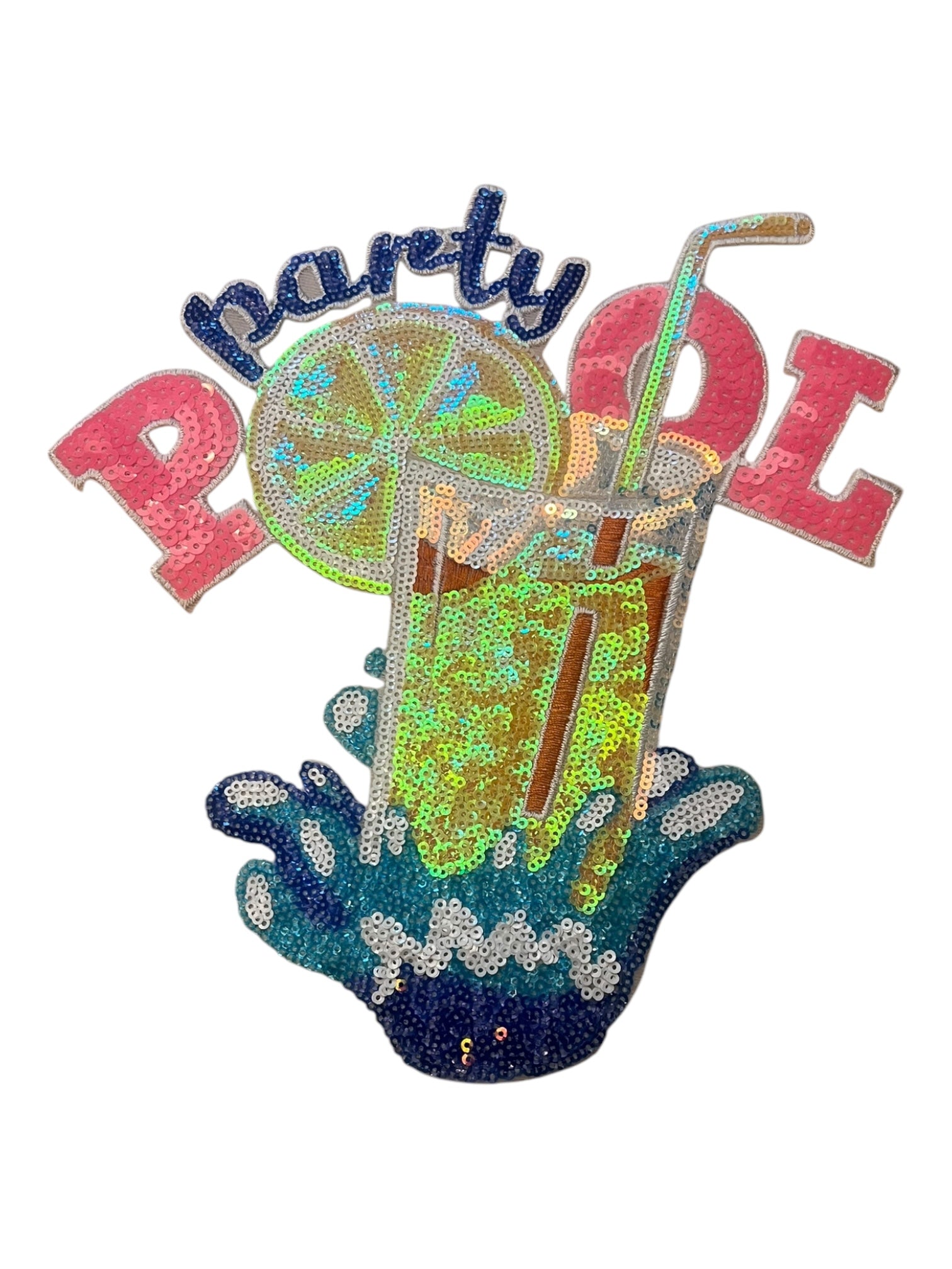 Pool Party Face  large Iron on patch