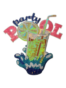 Pool Party Face  large Iron on patch
