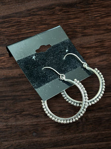 Silver beaded hoop Earrings