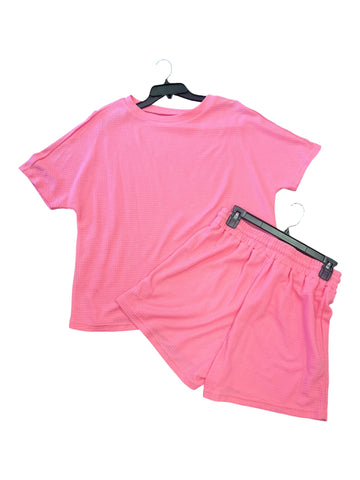2 pc Check Texture short set