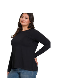 Plus Size Black long Sleeve TShirt