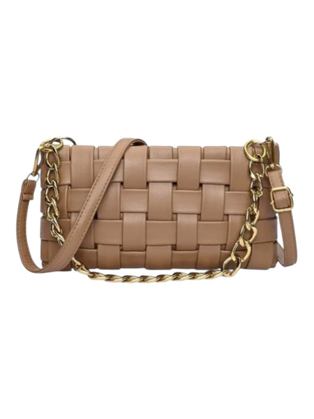 Soft Vegan Leather woven weaved shoulder bag