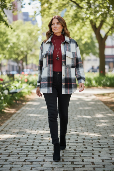 Multi Color  Plaid Shacket