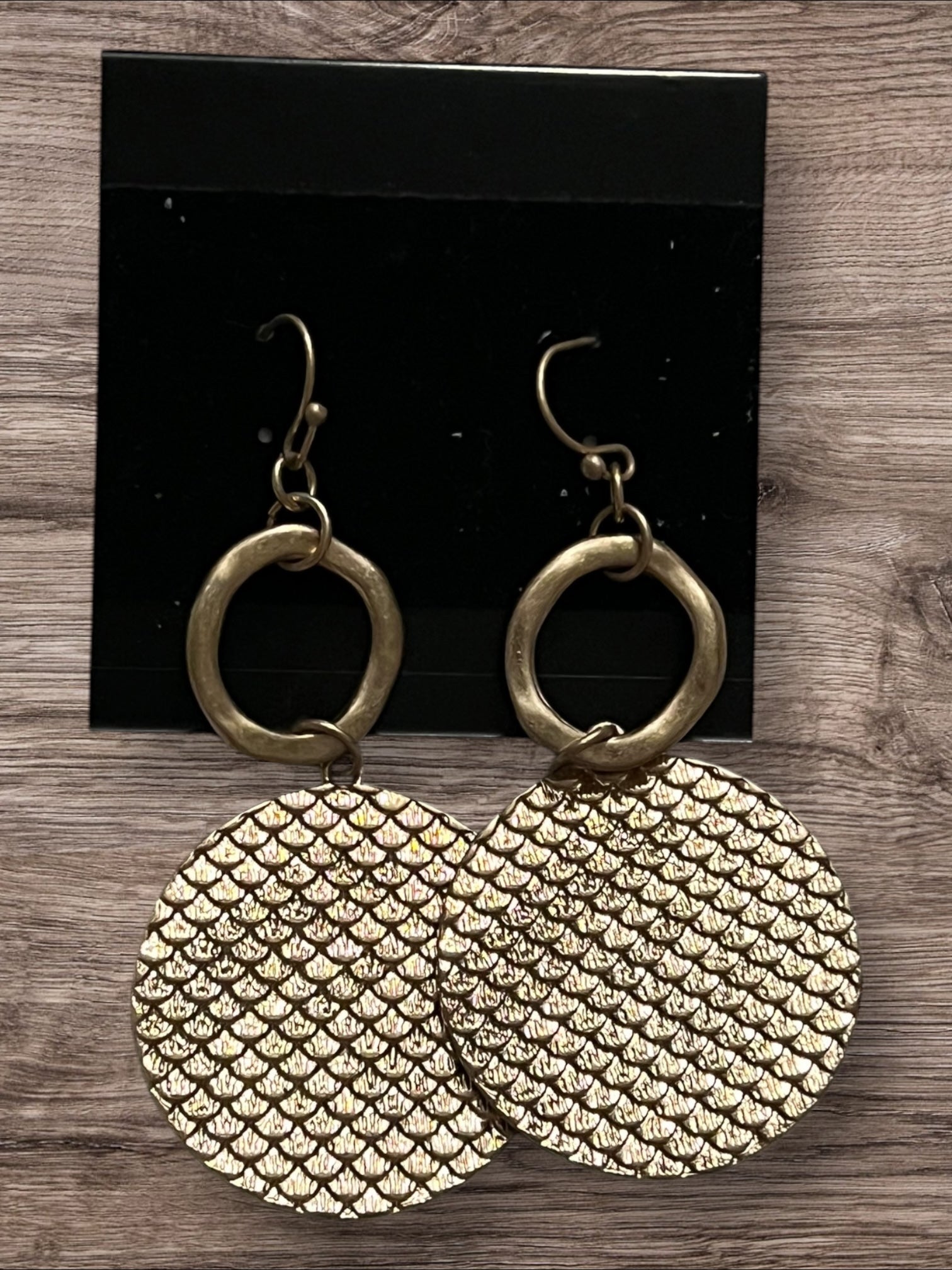 Gold disc earrings