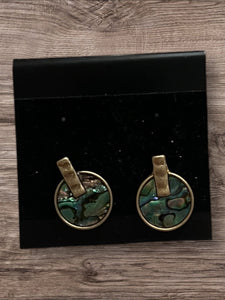 Abalone round earrings