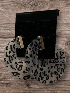 Leopard disc earrings