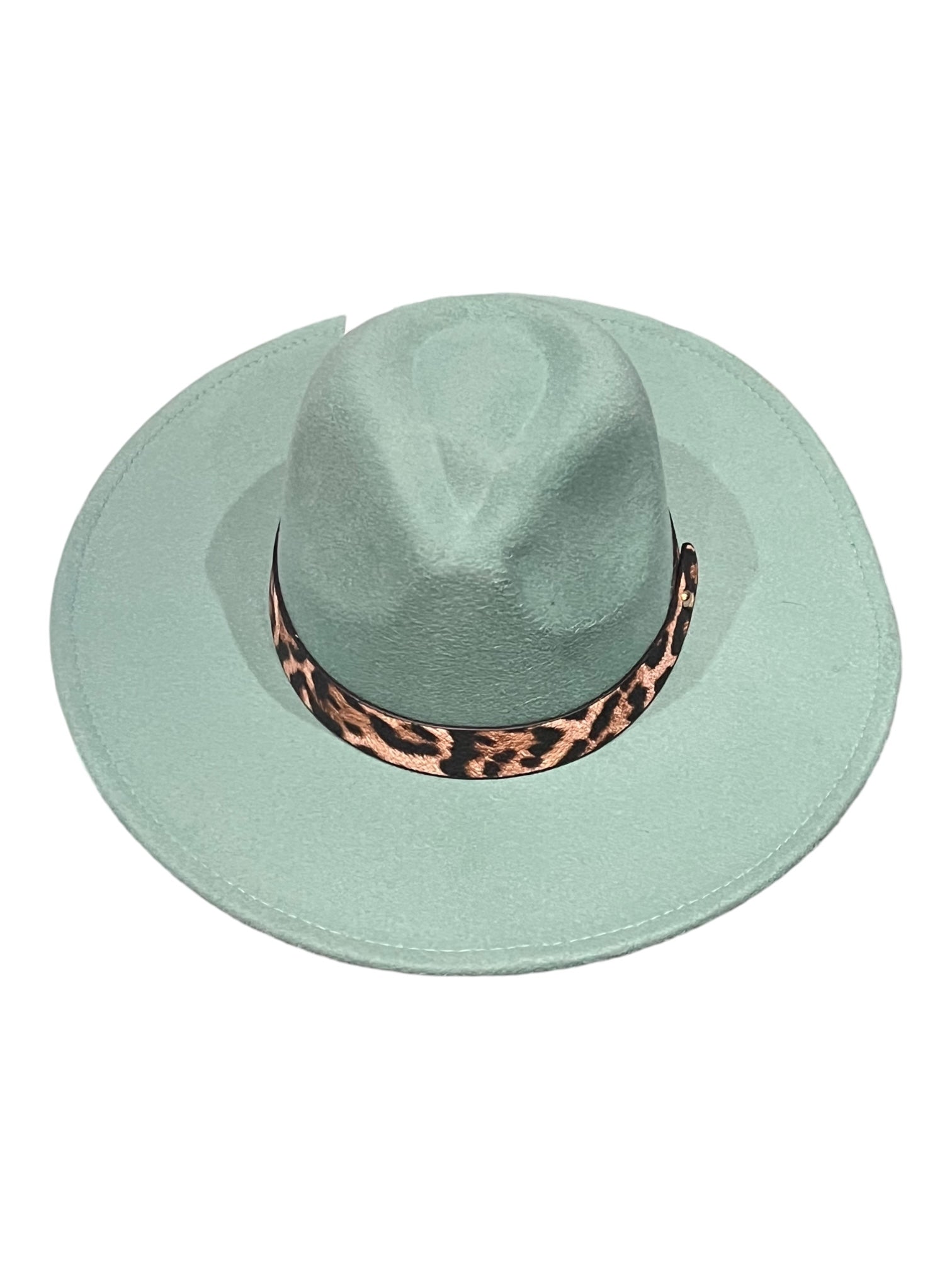 Teal Felt wide brim Hat