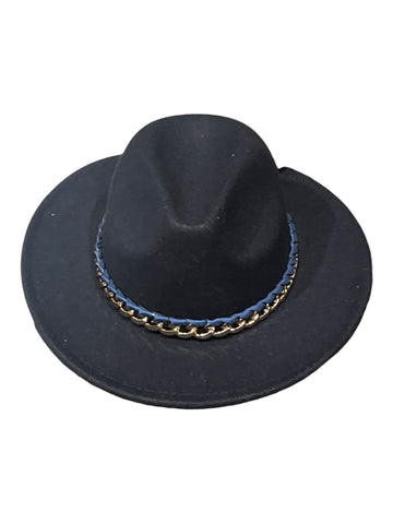 Navy  Felt wide brim Hat