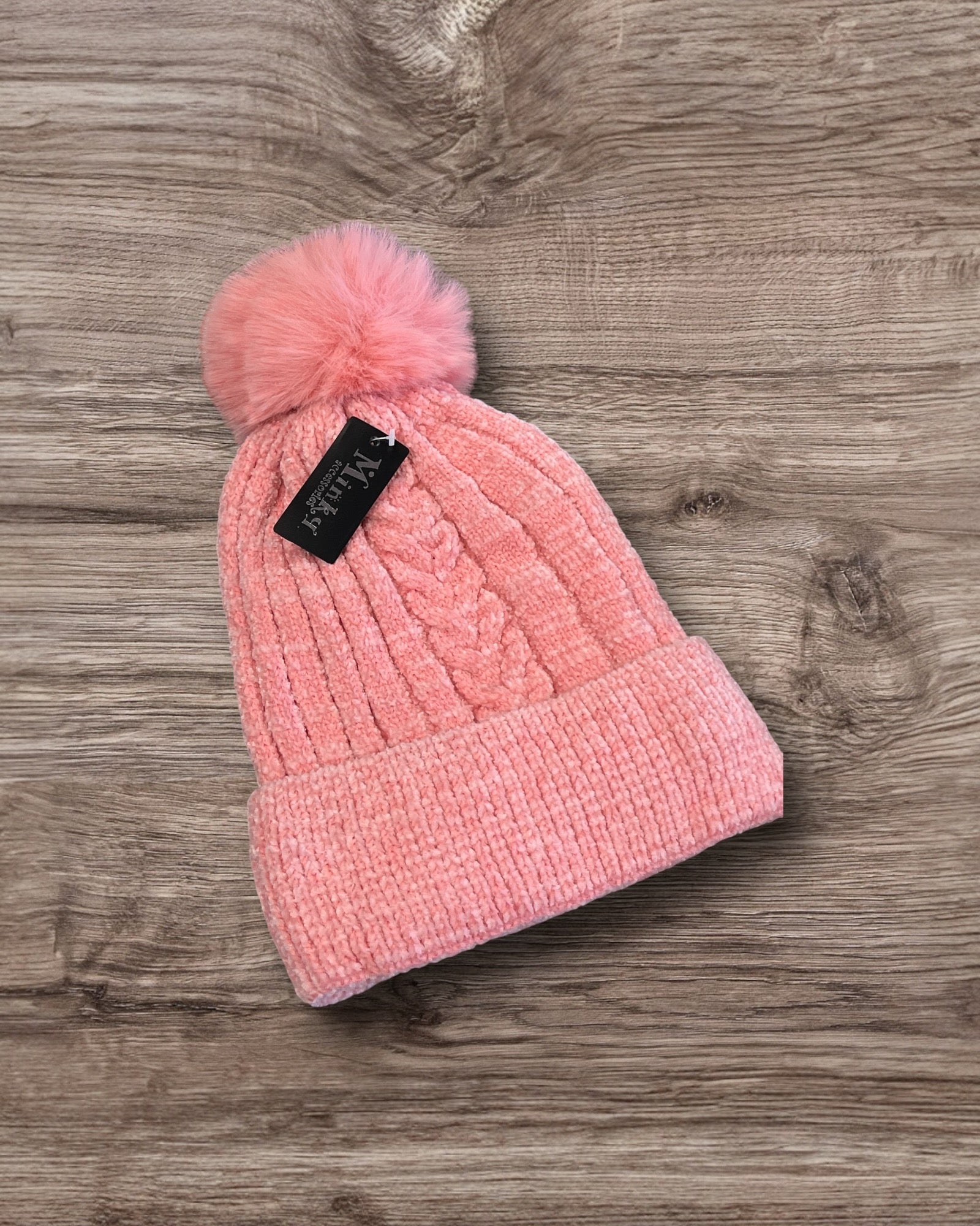 Chenille Cable Knit Beanie