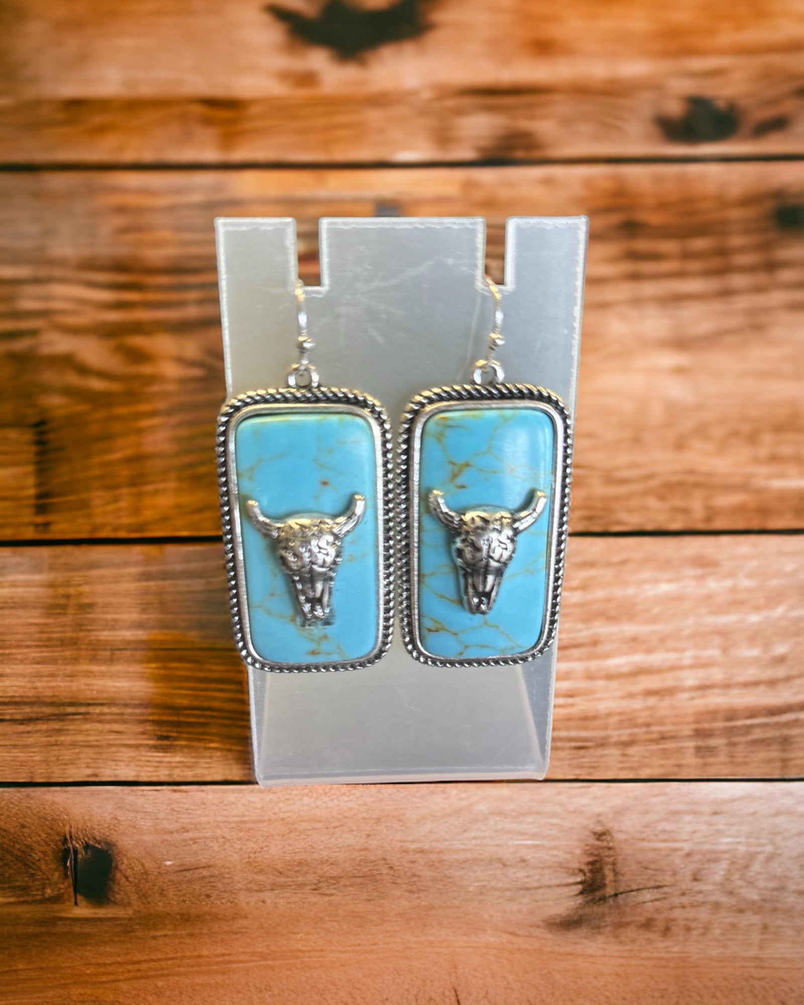 Western turquoise inlay drop Earrings
