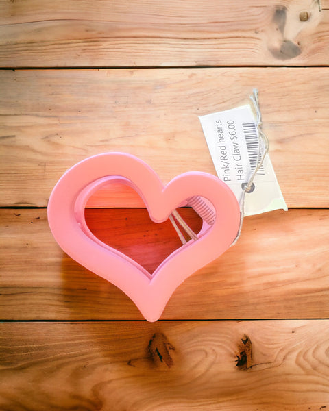 Pink heart Hair Claw