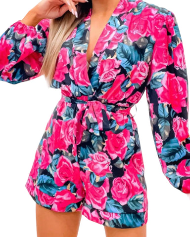 Rose Print Romper