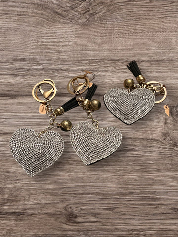 Bling heart keychain