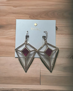 Landry berry acrylic and gold earrings