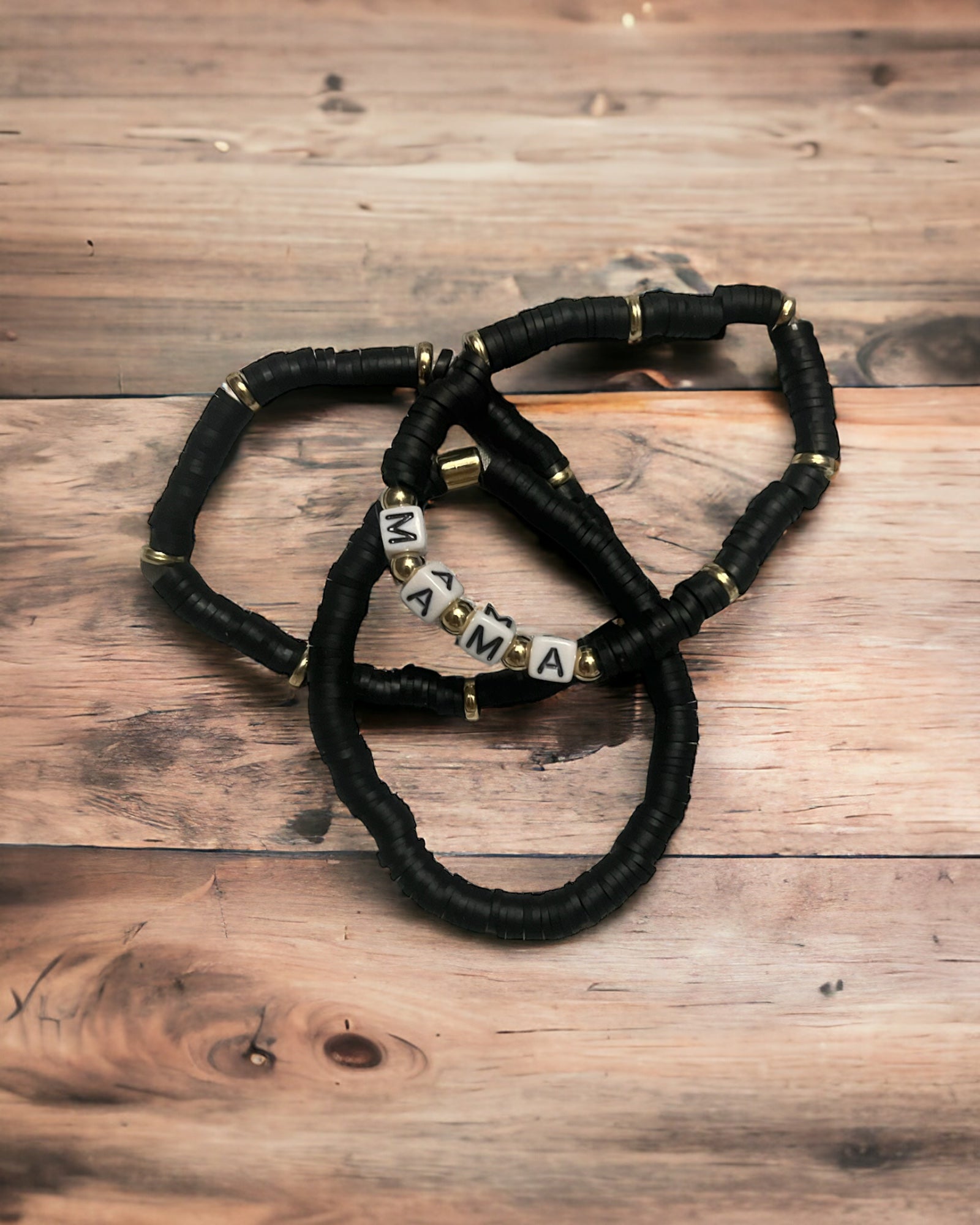 Black mama bracelet set 3pcs