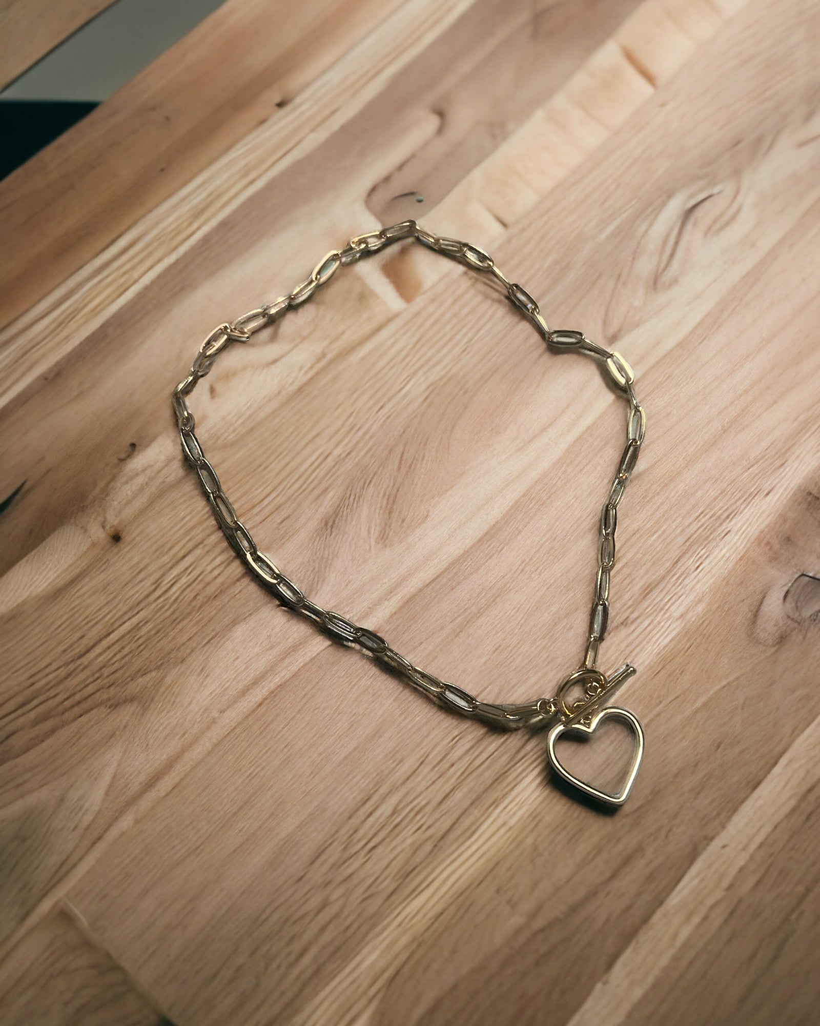 Toggle heart necklace