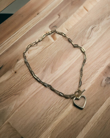 Toggle heart necklace