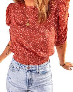 Ditsy Puff Sleeve Top