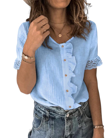 Light blue gauze bottom up top