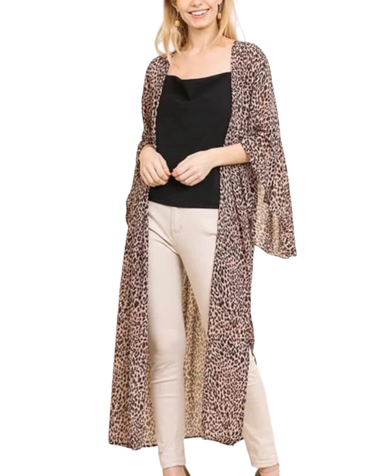 Long open front kimono