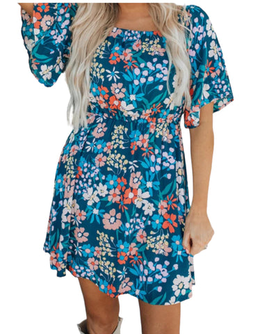 Floral Ruffle SS Dress