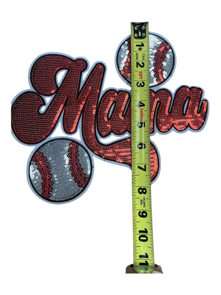 Mama Baseball Iron on patch