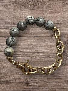 Grey beaded chunky bracelet