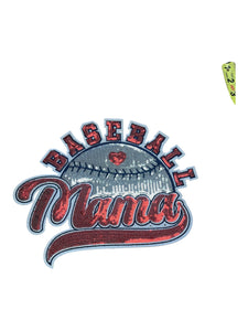 Baseball Mama sequin iron on patch