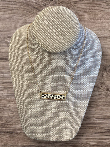 Cheetah bar necklace