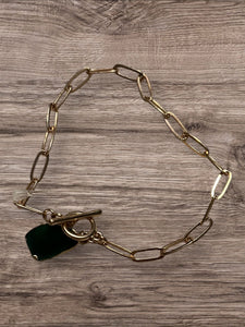 Paper clip drusy bracelet