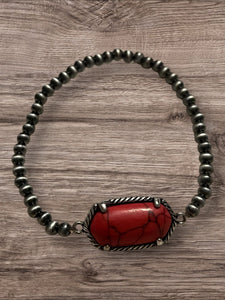 Fashion Navajo pearl w/oranr stone