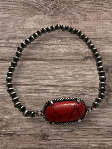 Fashion Navajo pearl w/oranr stone
