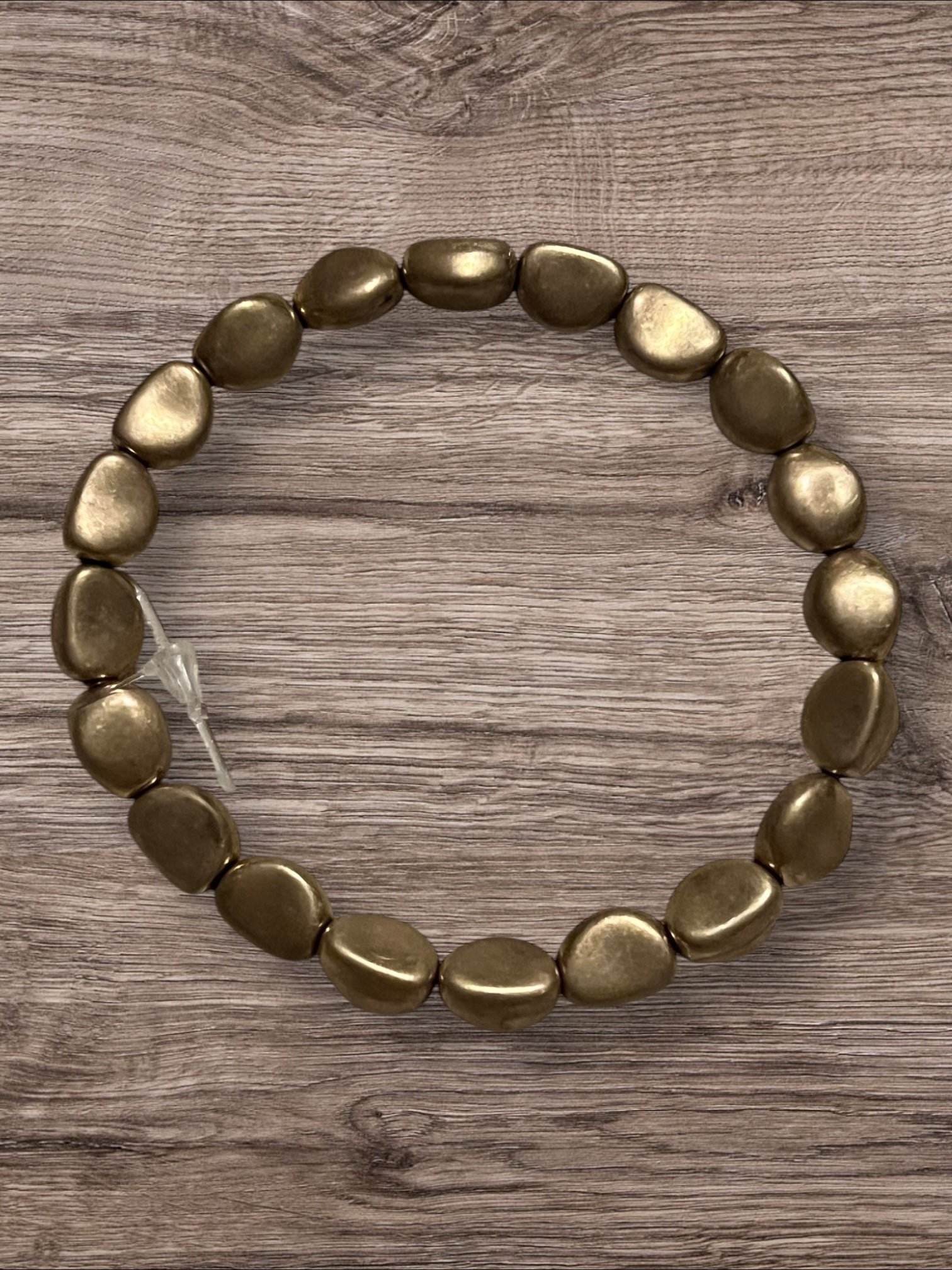 Dull Gold headed stretch bracelet