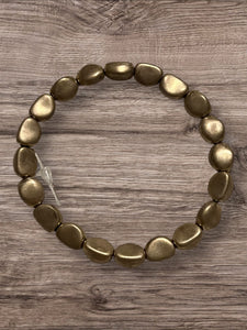 Dull Gold headed stretch bracelet