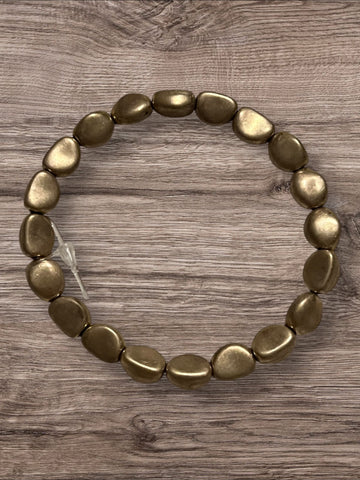 Dull Gold headed stretch bracelet